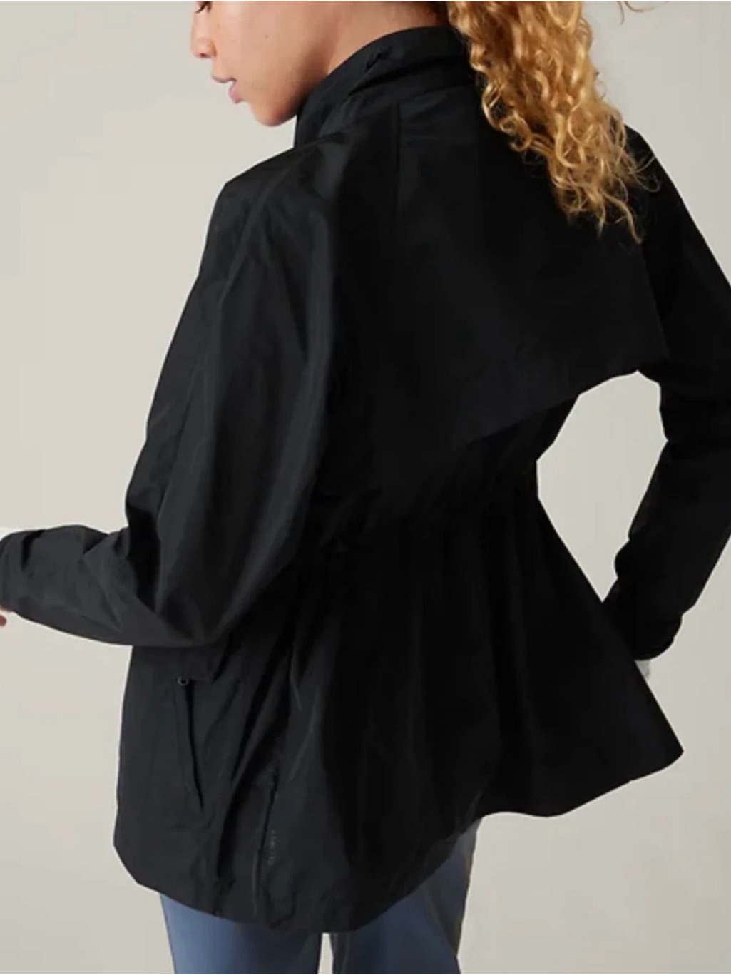 Athleta Westerly Rain Jacket, Black, Size Medium